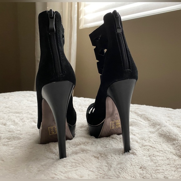 Black Bebe Platform Booties/Heels - Picture 8 of 9